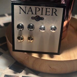 Napier 3 pairs of Stud Earrings